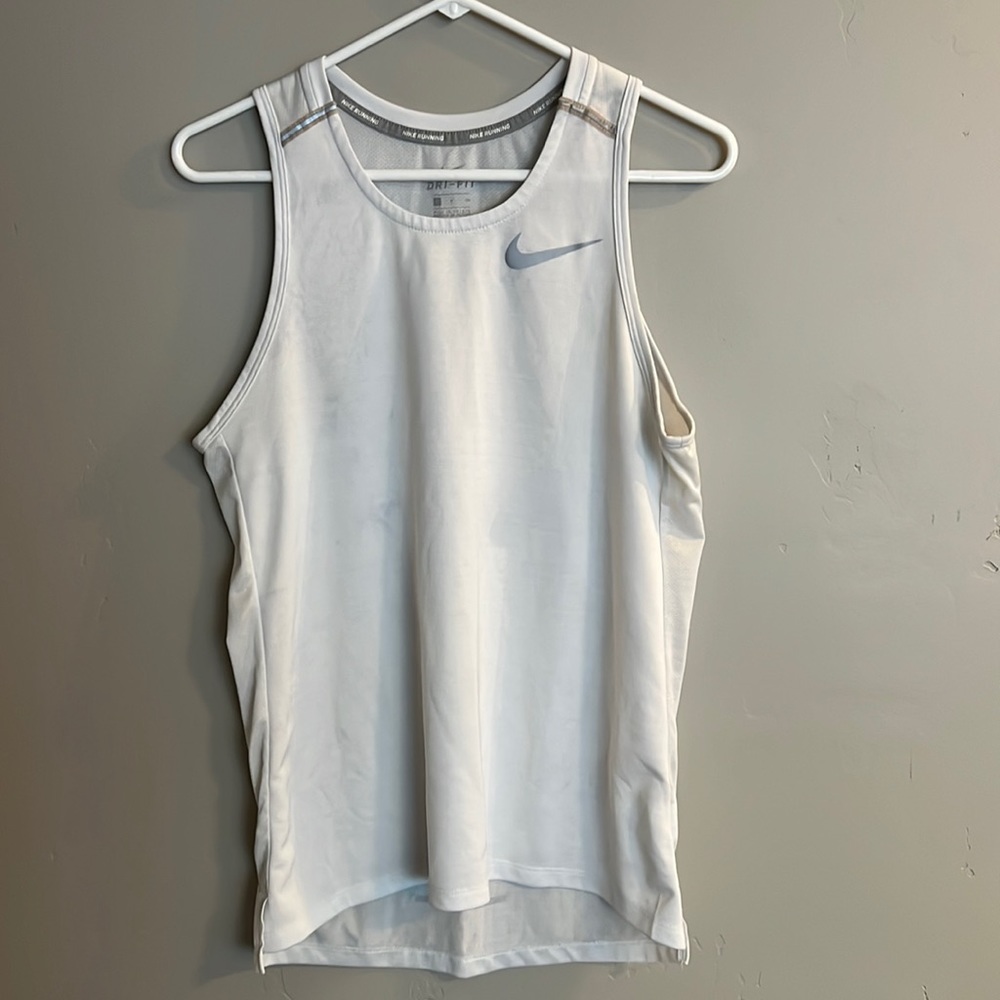 White Nike Running Reflective Tank Top